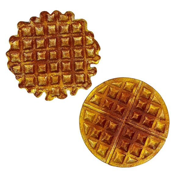 Set of 2 Cast Iron Waffle Trivets Plaques Kitchen Decor Zeckos - Picture 1 of 10